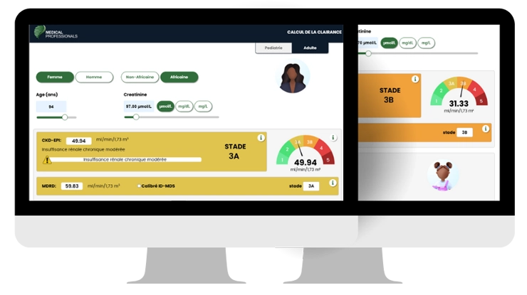 Logiciel de calcul de la clairance chez l’adulte et l’enfant ckd epi